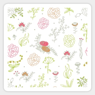 Elegance Seamless pattern with flowers, vector floral illustration in vintage style Sticker